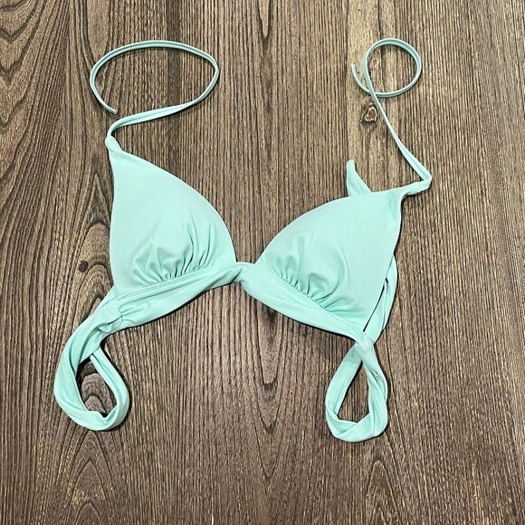 NWOT Victoria’s Secret Triangle Bikini Top Waist Wrap Padded Mint Green Size XS - Picture 1 of 4
